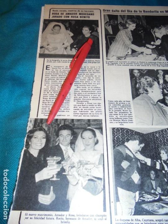 Coleccionismo de Revistas y Peri&oacute;dicos: RECORTE : ROCIO JURADO, MADRINA DE BODA DE SU HERMANO. SEMANA, NVBRE 1978 (#)