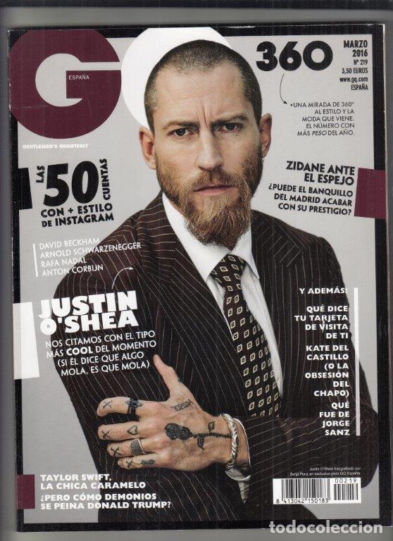 Coleccionismo de Revistas y Peri&oacute;dicos: REVISTA GQ N&ordm; 219 A&Ntilde;O 2016. JUNTIN O&acute;SHEA. TAYLOR SWIFT. ZIDANE. ELISA MOULIA&Aacute;. JOHN BANVILLE.