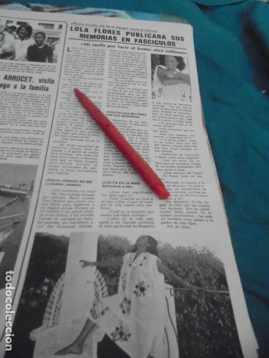 Coleccionismo de revistas y peri&oacute;dicos: RECORTE : LOLA FLORES PUBLICARA SUS MEMORIAS. SEMANA, AGOSTO 1981 (#)