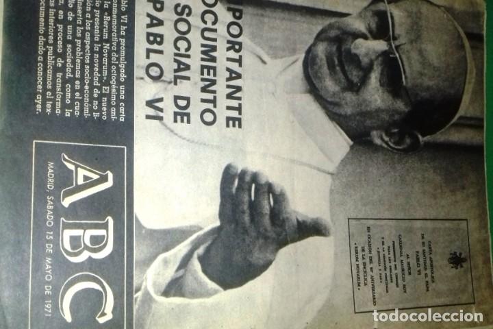 Coleccionismo de Revistas y Peri&oacute;dicos: Peri&oacute;dico ABC S&aacute;bado 15 Mayo 1971 Solo Portada y pags 43 a 52 Carta Apostolica PABLO VI