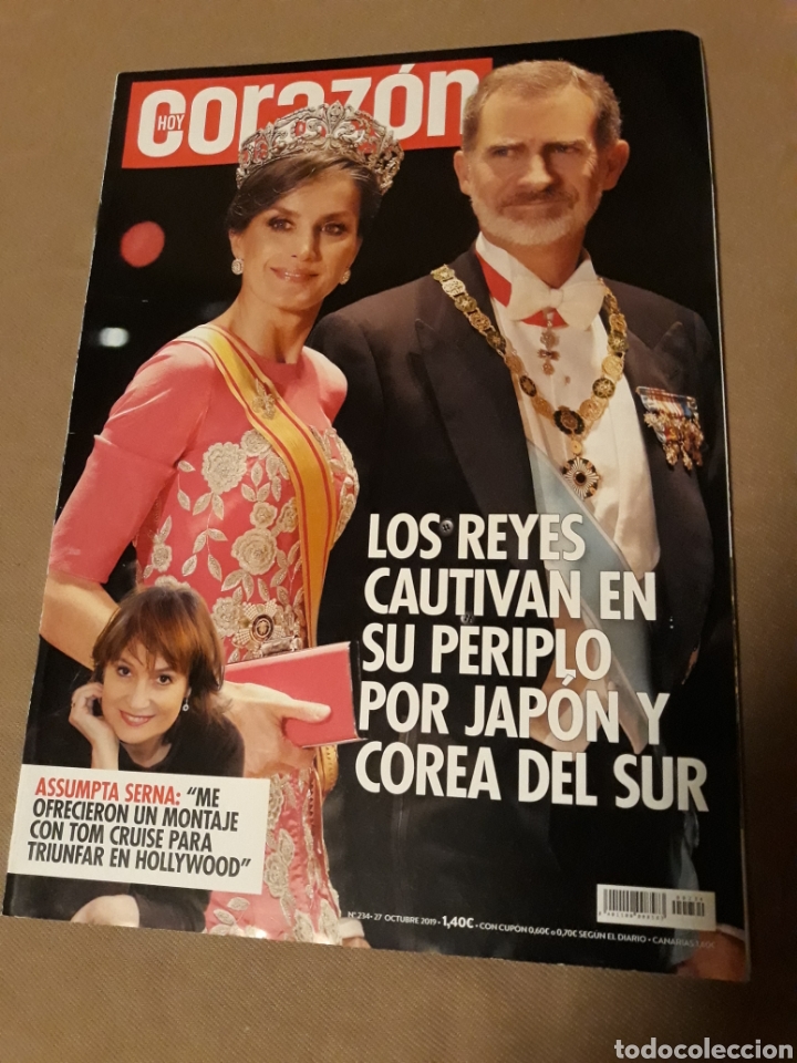Colecionismo de Revistas e Jornais: REVISTA CORAZON HOY N&deg; 234 . 27 OCTUBRE 2019 . LOS REYES CAUTIVAN EN JAP&Oacute;N