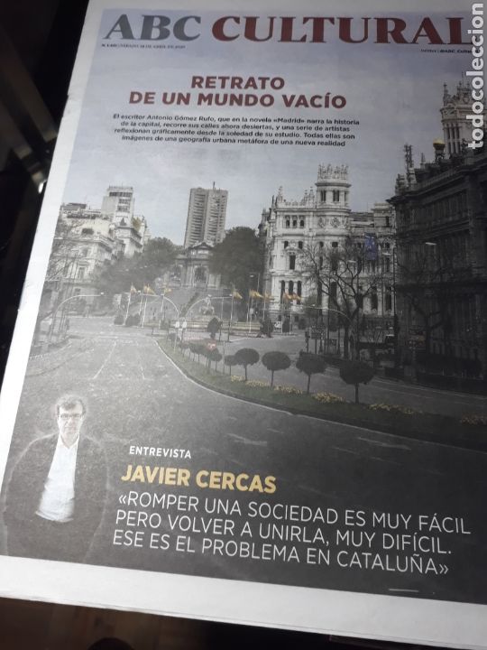 Coleccionismo de Revistas y Peri&oacute;dicos: ABC CULTURAL N&deg; 1421 . 18 ABRIL 2020 . ENTREVISTA A JAVIER CERCAS .