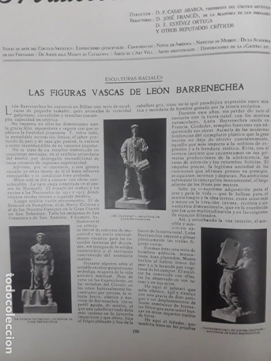 Collezionismo di Riviste e Giornali: LAS FIGURAS VASCAS DE LEON BARRENECHEA BILBAO CALDES DE MALAVELLA THERMAS ROMANAS REVISTA A&Ntilde;O 1933