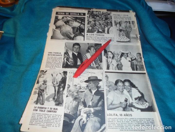 Coleccionismo de revistas y peri&oacute;dicos: RECORTE : FERIA DE SEVILLA 76 : LOLA FLORES, , EL VITI, ..... SEMANA, MAYO 1976 (#)