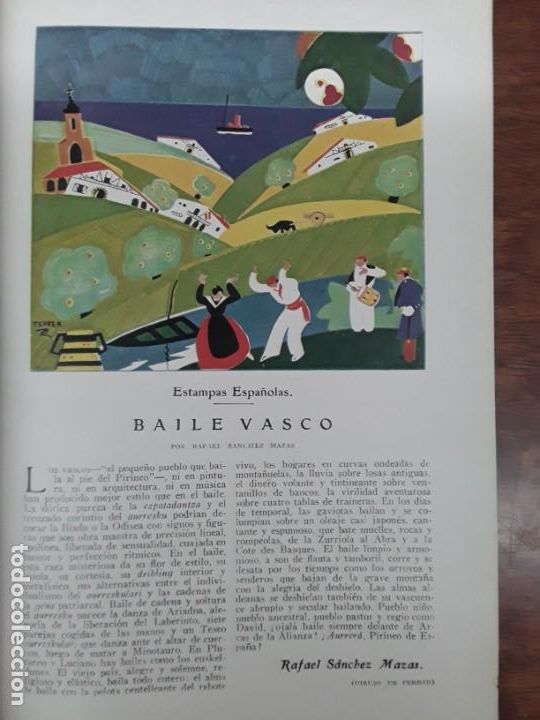 Collezionismo di Riviste e Giornali: BAILE VASCO .ESTAMPAS ESPA&Ntilde;OLAS HOJA A&Ntilde;O 1928
