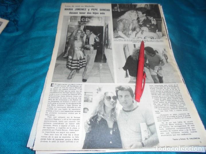 Coleccionismo de Revistas y Peri&oacute;dicos: RECORTE : MARIA JIMENEZ Y PEPE SANCHO, LUNA DE MIEL EN MARBELLA. SEMANA, JUNIO 1980 (#)