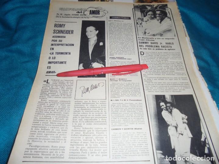 Coleccionismo de Revistas y Peri&oacute;dicos: RECORTE : ROMY SCHNEIDER. SAMMY DAVIS JR.. SEMANA, SEPBRE 1974 (#)