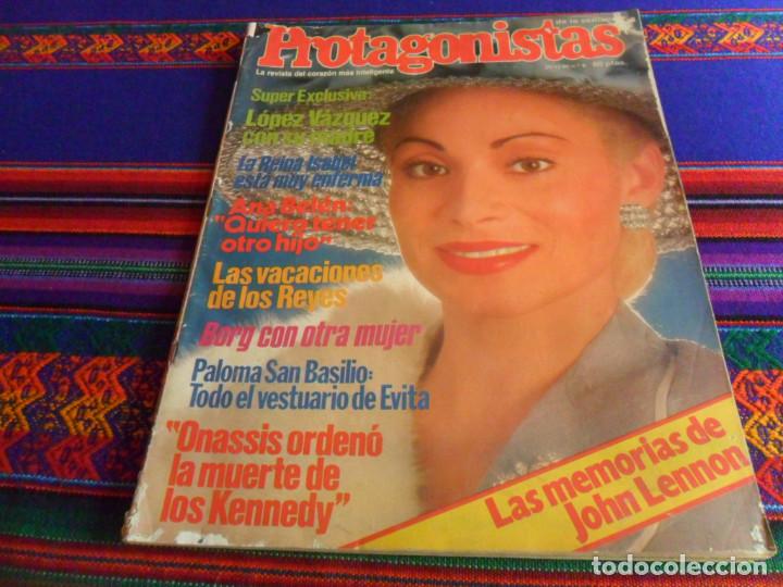 Coleccionismo de Revistas y Peri&oacute;dicos: PROTAGONISTAS 6 P&Oacute;STER SARA MONTIEL THA&Iuml;S. 1980. MEMORIAS JOHN LENNON ANA BEL&Eacute;N ONASSIS.