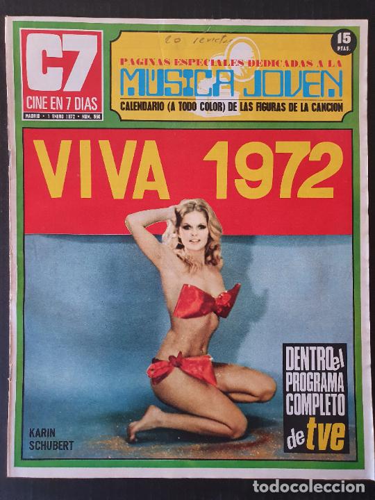 Coleccionismo de Revistas y Peri&oacute;dicos: REVISTA C7 - CINE EN 7 DIAS N&ordm; 560 - A&Ntilde;O 1972 - VICENTE PARRA NURIA ESPERT ERIKA BLANK MIGUEL RIOS