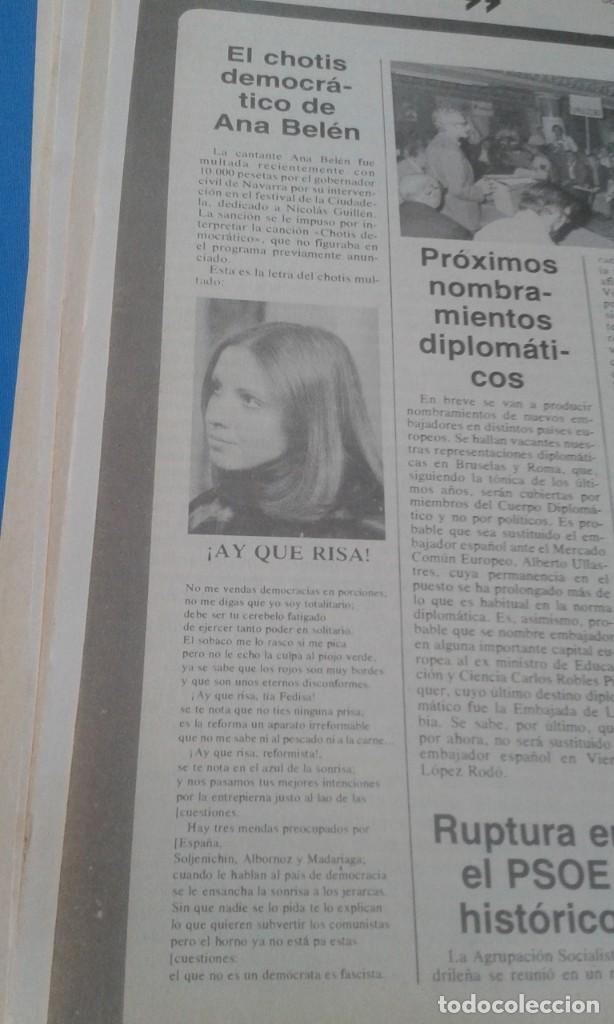 Coleccionismo de Revistas y Peri&oacute;dicos: EL CHOTIS DEMOCRATICO DE ANA BELEN. RECORTE POSIBLE 2 SEPTIEMBRE 1976