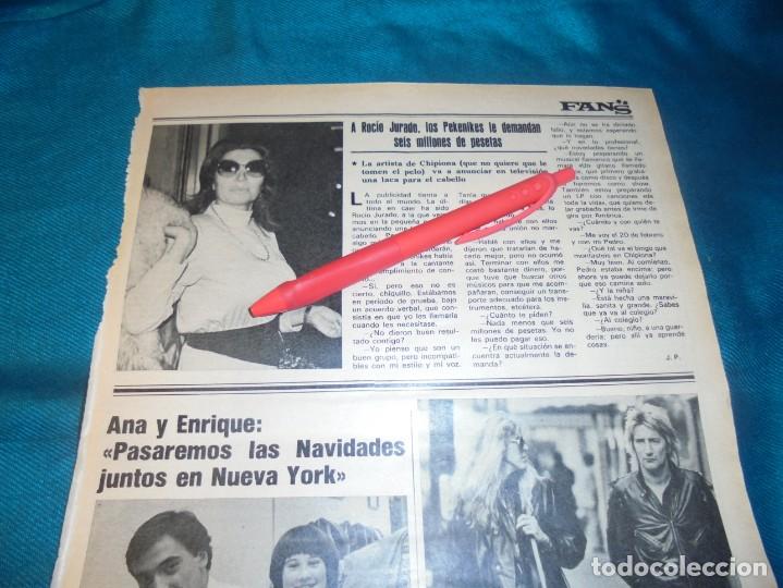 Coleccionismo de Revistas y Peri&oacute;dicos: RECORTE : ROCIO JURADO, DEMANDADA POR LOS PEKENIKES. SEMANA, DCMBRE 1980 (#)