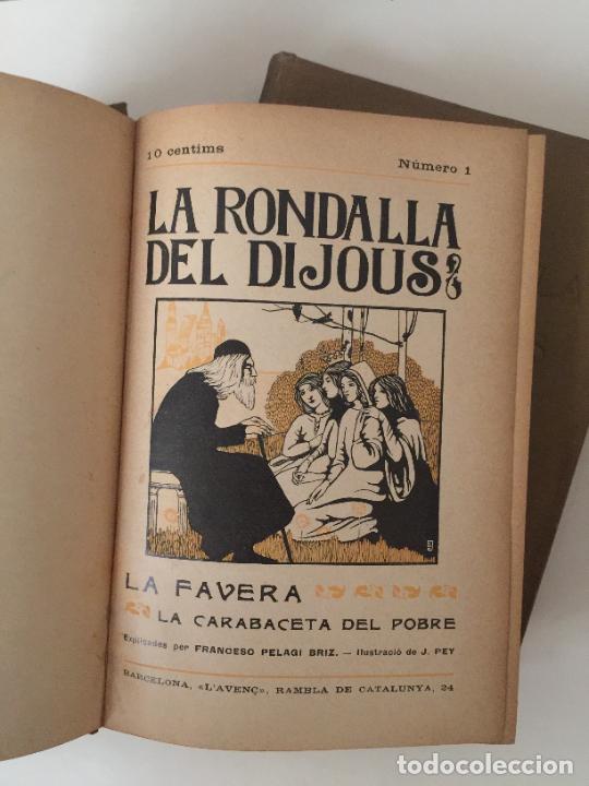 Sammeln von Zeitschriften und Zeitungen: Revista La rondalla del dijous, 1909, 2 tomos, L'Aven&ccedil;, Barcelona. 19x14,5cm