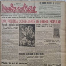 Coleccionismo de Revistas y Periódicos: MUNDO OBRERO (05/02/1938)!!! UNA POLÍTICA CONSECUENTE DE FRENTE POPULAR!!!
