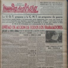 Coleccionismo de Revistas y Periódicos: MUNDO OBRERO (10/02/1938)!!! UNIDAD DE ACCIÓN DE TODOS LOS TRABAJADORES!!!!
