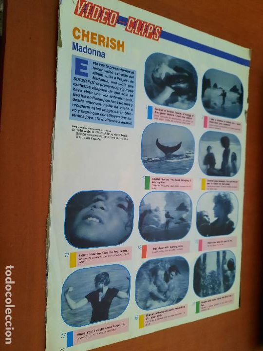 Coleccionismo de Revistas y Peri&oacute;dicos: MADONNA. CHERISH. VIDEO CLIPS. 2 HOJAS. EXTRAIDO DE REVISTA. BUEN ESTADO. DIFICIL