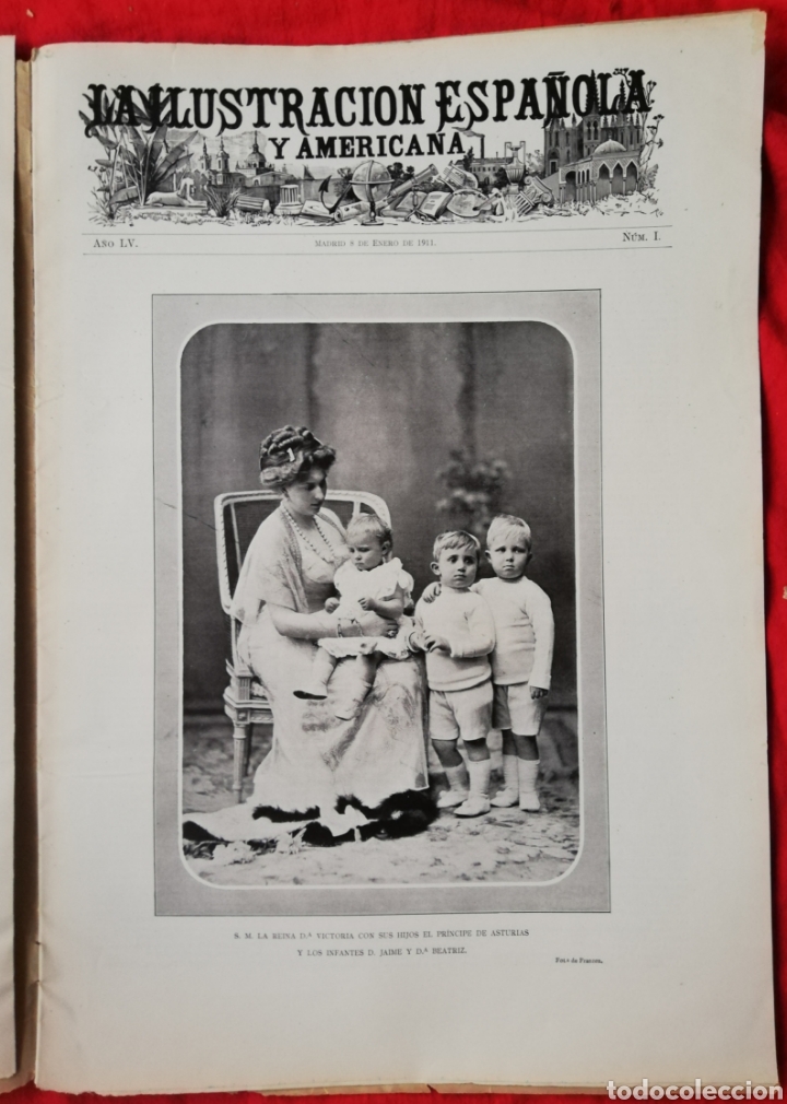 Coleccionismo de revistas y peri&oacute;dicos: ILU. ESPA&Ntilde;OLA Y AMERICANA - 1911 - LOS MONARCAS DEL MA&Ntilde;ANA. PREMIOS NOBEL 1910 -