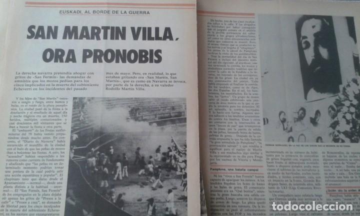 Coleccionismo de Revistas y Peri&oacute;dicos: TRANSICION PAMPLONA SAN FERMIN.GERMAN RODRIGUEZ MUERTO POR LA POLICIA. RECORTE POSIBLE 20 JULIO 1978