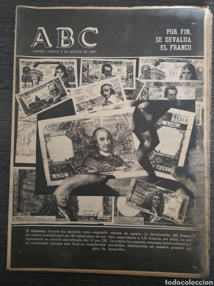 Coleccionismo de Revistas y Peri&oacute;dicos: PERI&Oacute;DICO DIARIO ABC N.&ordm; 19777 9 DE AGOSTO DE 1969