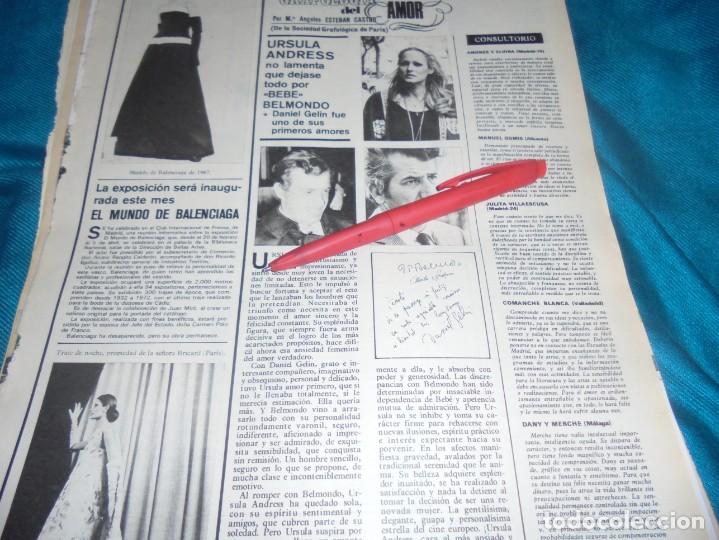 Collezionismo di Riviste e Giornali: RECORTE : GRAFOLOGIA DEL AMOR : URSULA ANDRESS. SEMANA, FBRO 1974 (#)