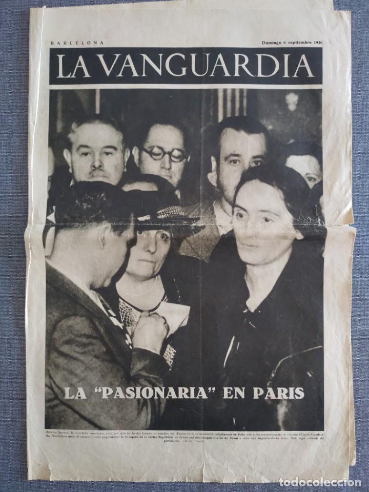 Coleccionismo de Revistas y Peri&oacute;dicos: GUERRA CIVIL - LA VANGUARDIA , 4 HOJAS - SEPT. 1936 LA PASIONARIA EN PARIS - URSS - NUEVO GOBIERNO