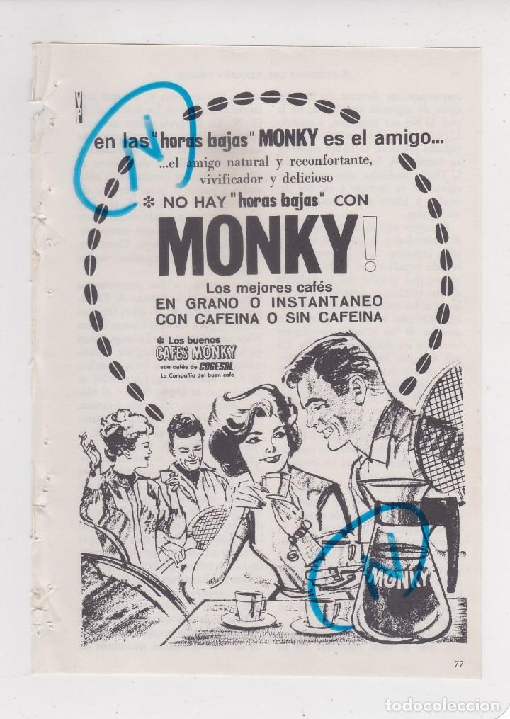 Coleccionismo de revistas y peri&oacute;dicos: PUBLICIDAD T 1964. ANUNCIO CAFE MONKY