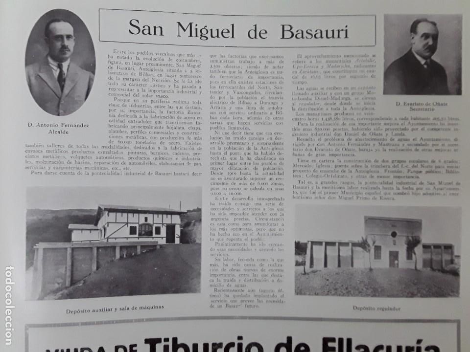 Collezionismo di Riviste e Giornali: SAN MIQUEL DE BASAURI ANTONIO FERNANDEZ ALCALDE EVARISTO DE O&Ntilde;ATE SECRETARIO HOJA A&Ntilde;O 1930