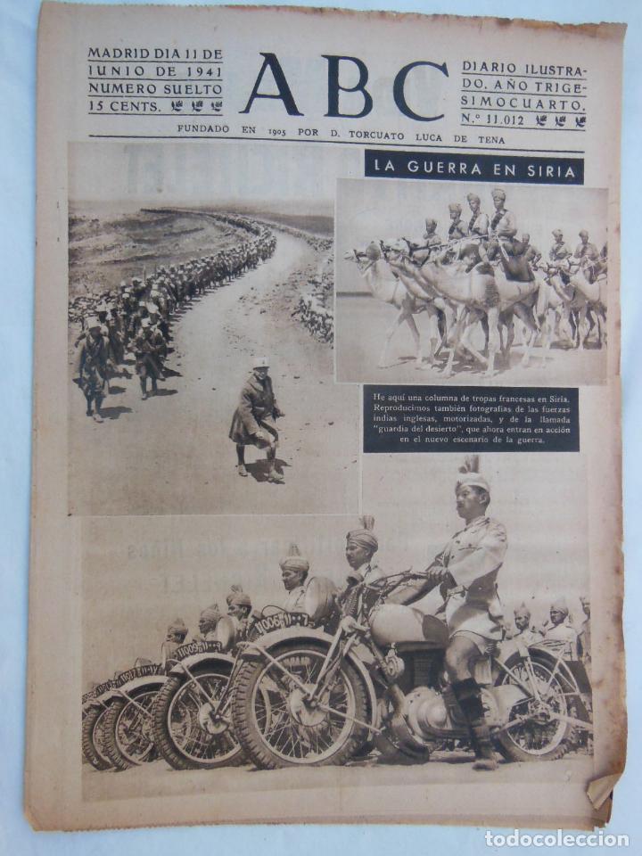 Coleccionismo de Revistas y Peri&oacute;dicos: ABC Diario Ilustrado. 11 de junio 1941. Segunda Guerra Mundial