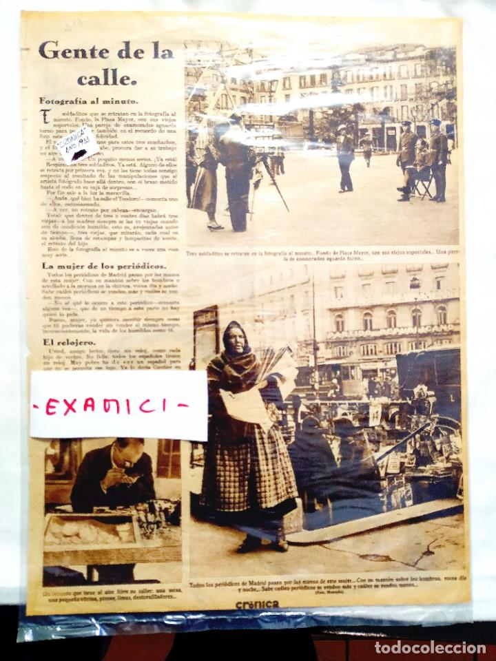 Coleccionismo de Revistas y Peri&oacute;dicos: 1933 - REPORTAJE REVISTA CR&Oacute;NICA - LA GENTE DE LA PLAZA MAYOR Y LA PUERTA DEL SOL DE MADRID