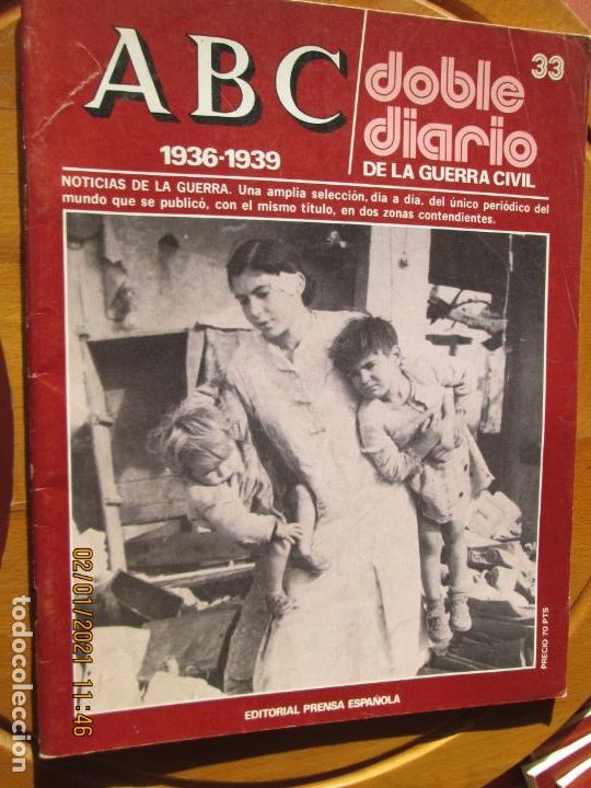 Coleccionismo de Revistas y Peri&oacute;dicos: ABC DOBLE DIARIO DE LA GUERRA CIVIL 1936-1939 N&ordm; 33
