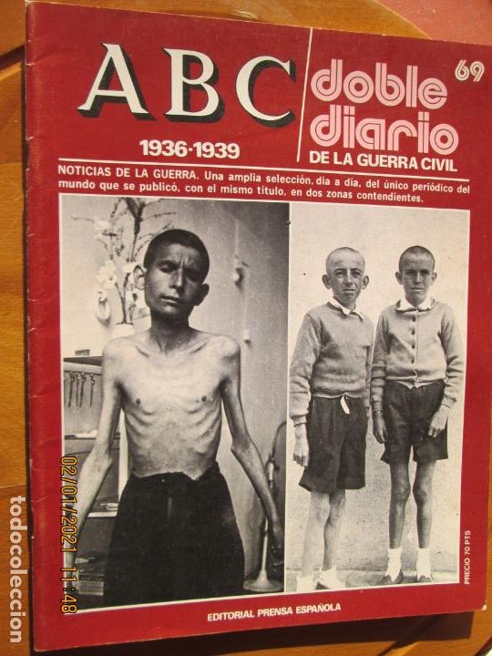 Coleccionismo de Revistas y Peri&oacute;dicos: ABC DOBLE DIARIO DE LA GUERRA CIVIL 1936-1939 N&ordm; 69