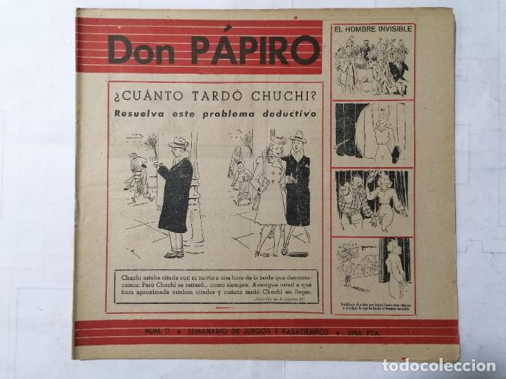Coleccionismo de revistas y peri&oacute;dicos: DON PAPIRO N&ordm; 11, SEMANARIO DE JUEGOS Y PASATIEMPOS, 1945