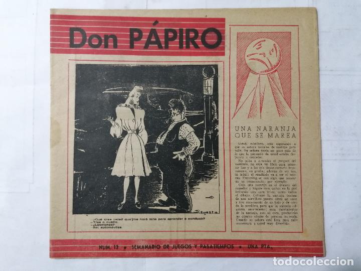 Coleccionismo de revistas y peri&oacute;dicos: DON PAPIRO N&ordm; 13, SEMANARIO DE JUEGOS Y PASATIEMPOS, 1945