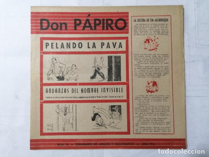 Coleccionismo de revistas y peri&oacute;dicos: DON PAPIRO N&ordm; 14, SEMANARIO DE JUEGOS Y PASATIEMPOS, 1945