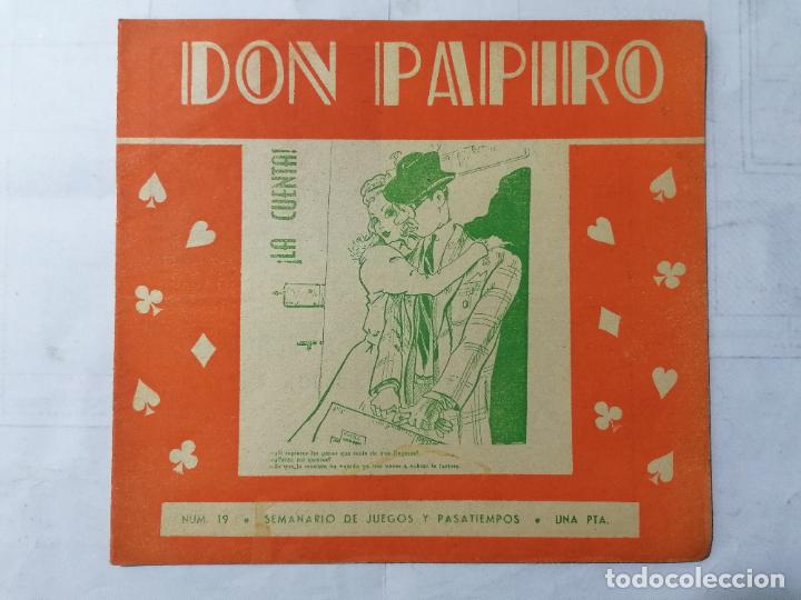 Coleccionismo de revistas y peri&oacute;dicos: DON PAPIRO N&ordm; 19, SEMANARIO DE JUEGOS Y PASATIEMPOS, 1945