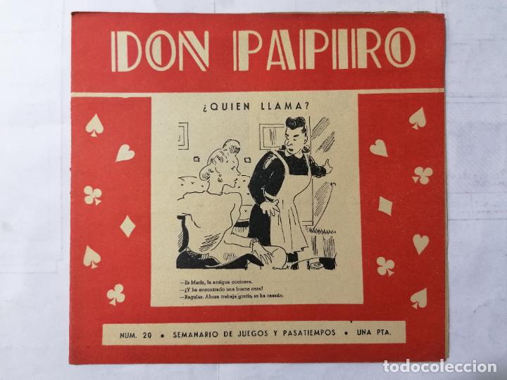 Coleccionismo de revistas y peri&oacute;dicos: DON PAPIRO N&ordm; 20, SEMANARIO DE JUEGOS Y PASATIEMPOS, 1945
