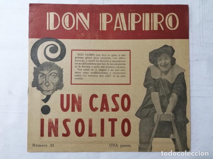 Coleccionismo de revistas y peri&oacute;dicos: DON PAPIRO N&ordm; 23, SEMANARIO DE JUEGOS Y PASATIEMPOS, 1945