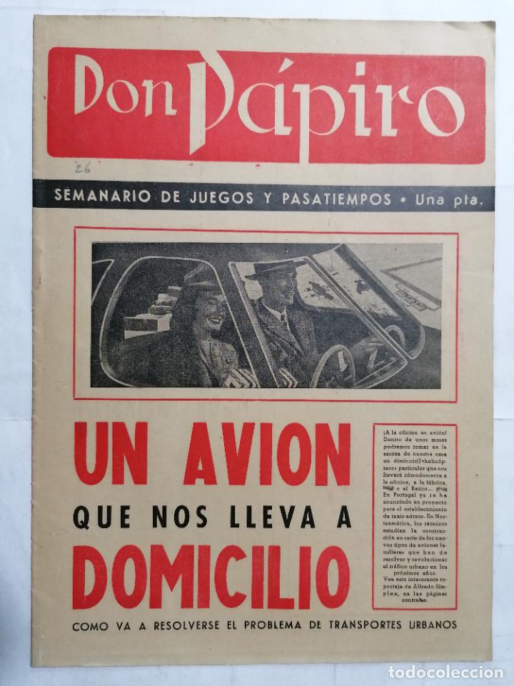 Coleccionismo de revistas y peri&oacute;dicos: DON PAPIRO N&ordm; 26, SEMANARIO DE JUEGOS Y PASATIEMPOS, 1945
