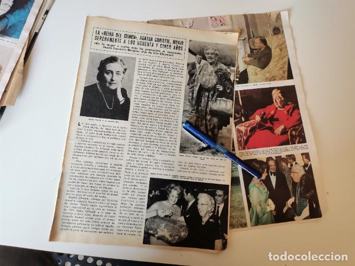 Coleccionismo de revistas y peri&oacute;dicos: AGATHA CHRISTIE MURI&Oacute; 3 P&Aacute;GINAS REVERSO JUAN PARDO EN CANDANCHU 2 P&Aacute;GINAS RECORTE REVISTA 1976