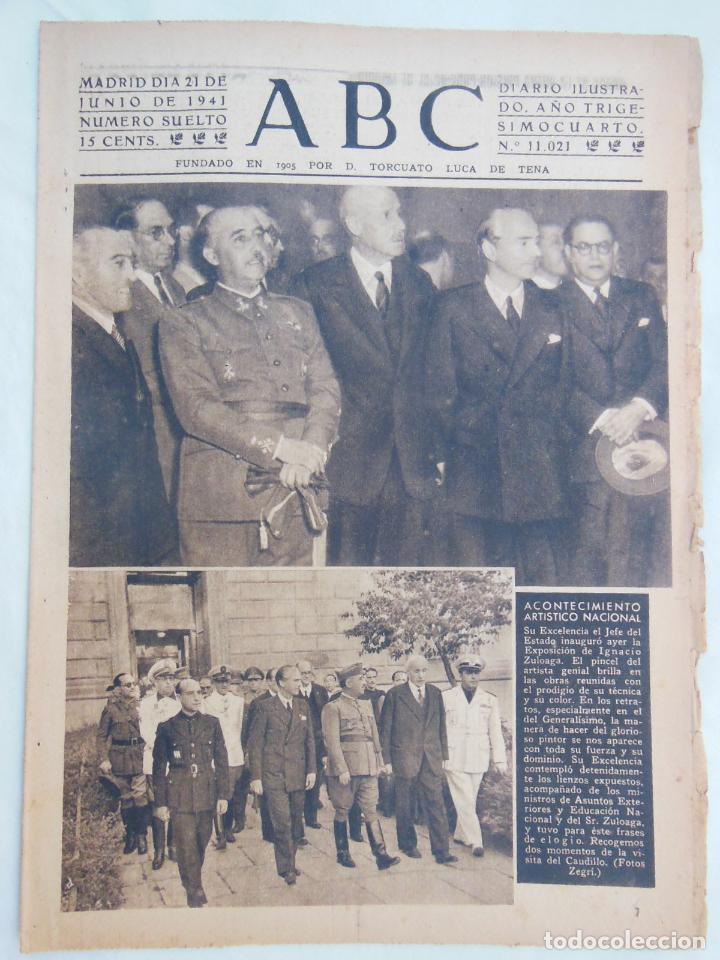 Coleccionismo de Revistas y Peri&oacute;dicos: ABC Diario Ilustrado. 21 de junio 1941. Segunda Guerra Mundial