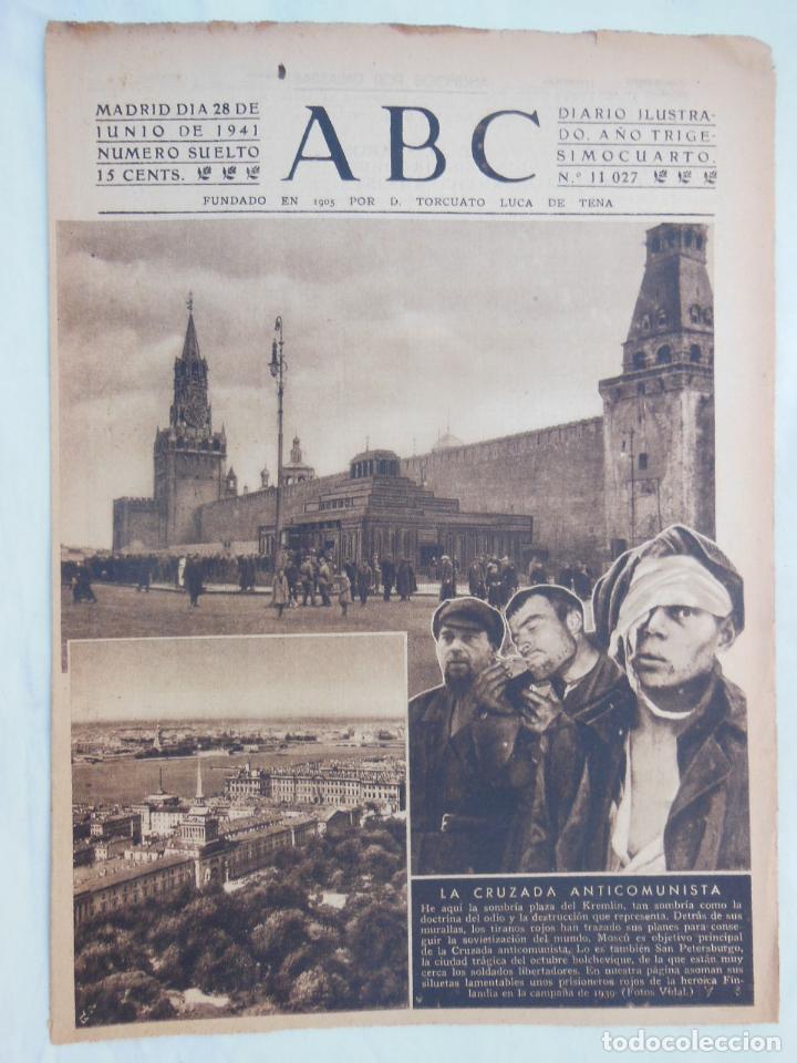 Coleccionismo de Revistas y Peri&oacute;dicos: ABC Diario Ilustrado. 28 de junio 1941. Segunda Guerra Mundial