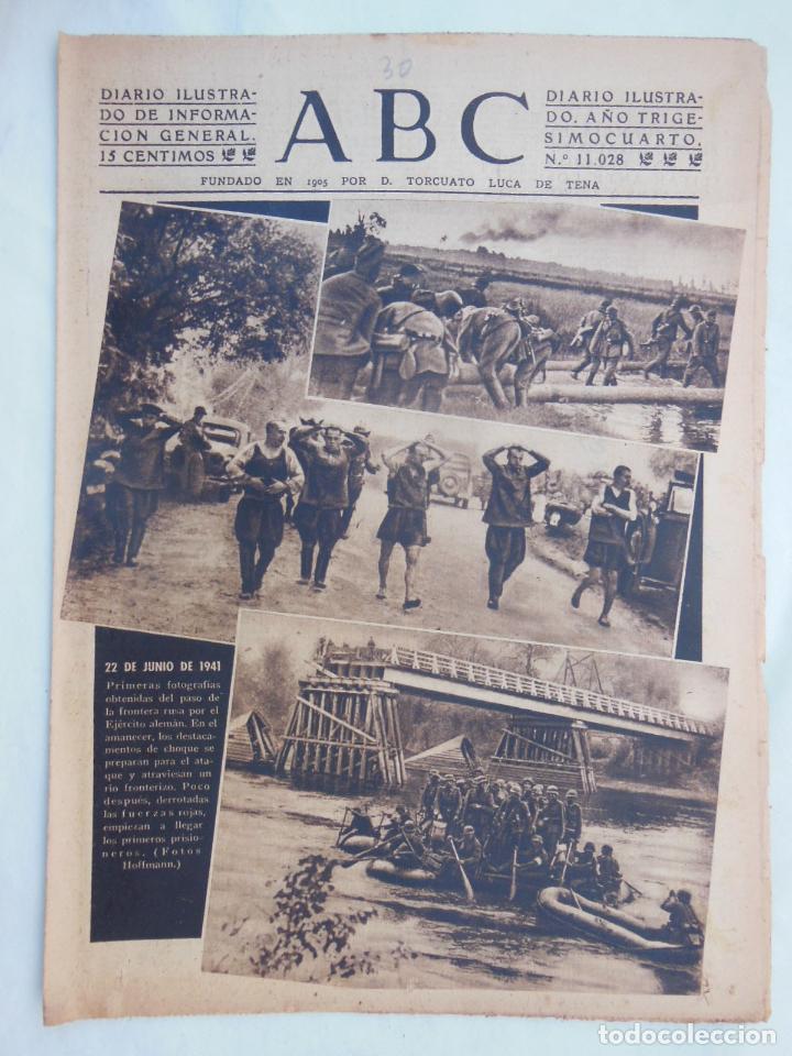 Coleccionismo de Revistas y Peri&oacute;dicos: ABC Diario Ilustrado. 30 de junio 1941. Segunda Guerra Mundial
