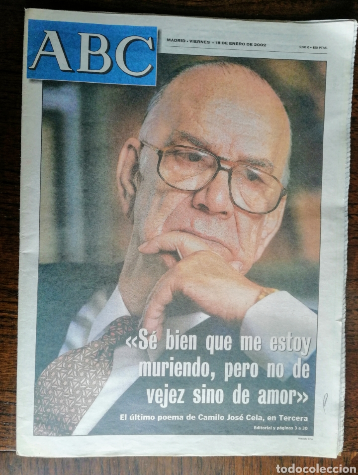 Coleccionismo de Revistas y Peri&oacute;dicos: PERIODICO ABC. 2002. CAMILO JOSE CELA. EL ENVIO ESTA INCLUIDO.