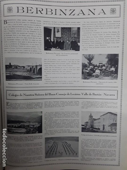Collezionismo di Riviste e Giornali: BERBINZANA TAFALLA / COLEGIO DE NUESTRA SE&Ntilde;ORA LECAROZ VALLE BAZTAN NAVARRA HOJA A&Ntilde;O 1930