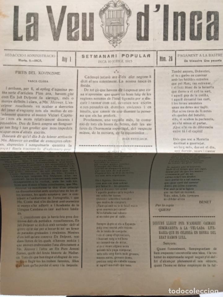 Collection Magazines and Newspapers: SETMANARI POPULAR LA VEU D&acute;INCA, MALLORCA, 1915, 1916, 1917 y 1918, 161 N&Uacute;MEROS