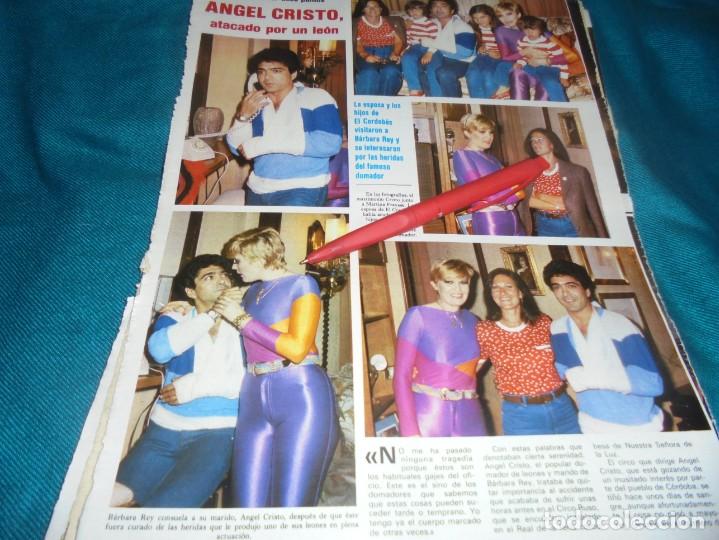 Coleccionismo de Revistas y Peri&oacute;dicos: RECORTE : ANGEL CRISTO ATACADO POR LEON. BARBARA REY. SEMANA, JUNIO 1980(#)
