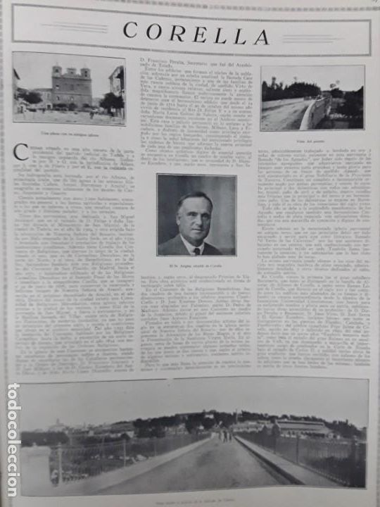Collection Magazines and Newspapers: CORELLA HISTORIA CIUDAD SR:ARIGITA ALCALDE PUENTE ENTRADA CORELLA HOJA A&Ntilde;O 1930