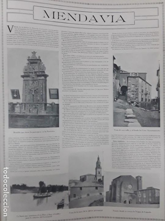 Collezionismo di Riviste e Giornali: MENDAVIA DATOS HISTORICOS INDUSTRIA AYUNTAMIENTO ERMITA VIRGEN DE LEGARDA HOJA A&Ntilde;O 1930