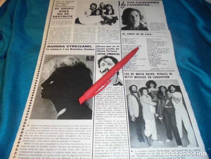 Coleccionismo de Revistas y Peri&oacute;dicos: RECORTE : CAMILO SESTO. EL GRUPO ABBA NO SE DESTRUYE. SEMANA, MARZO 1979 (#)