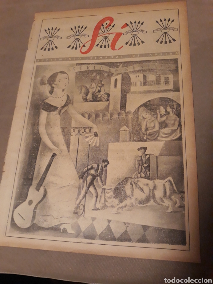 Coleccionismo de Revistas y Peri&oacute;dicos: SUPLEMENTO SEMANAL DE ARRIBA SI N&deg;15 .12 ABRIL 1942 DEDICADO A LA FERIA DE SEVILLA.