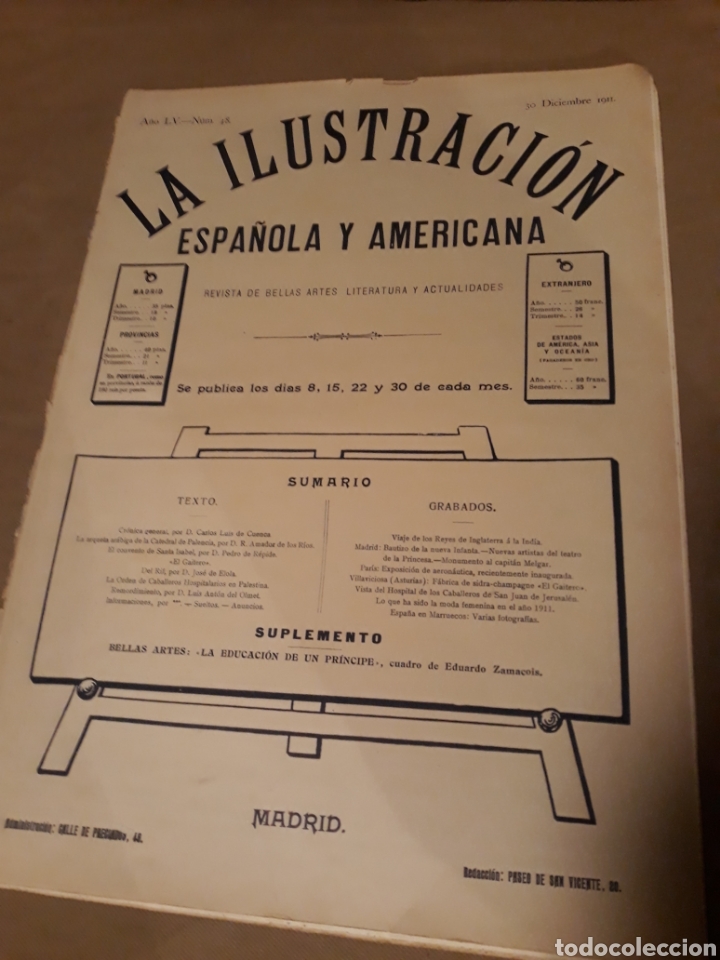 Coleccionismo de Revistas y Peri&oacute;dicos: REVISTA 1911. BAUTIZO INFANTA MARIA CRISTINA -VILLAVICIOSA FABRICA EL GAITERO- TANGER .
